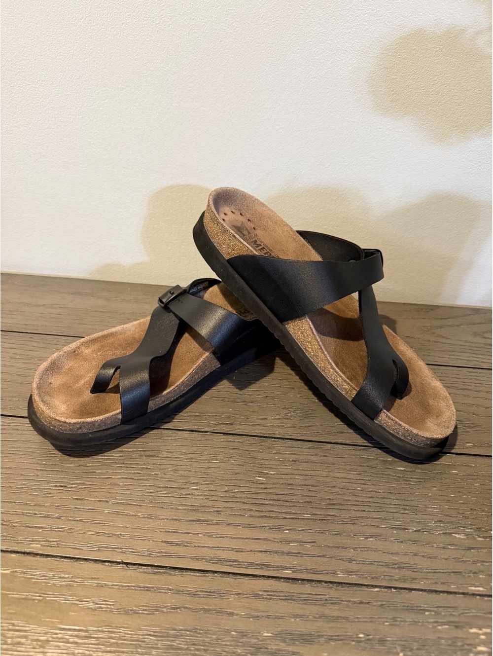 Mephisto Black Leather Sandals Women’s Size 40/9